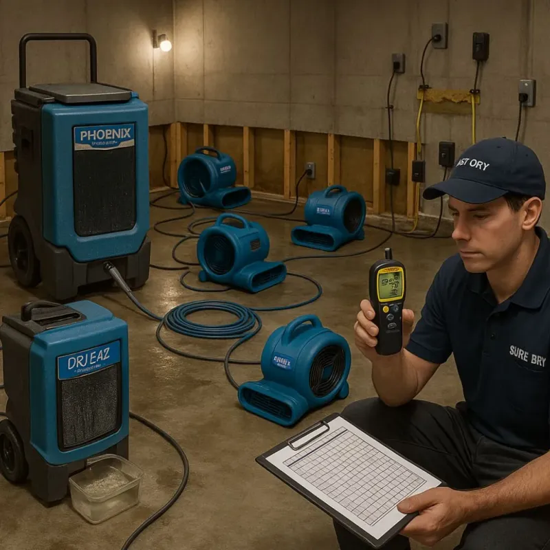 Structural Drying and Dehumidification process in Marysville, KS